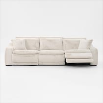 luca reclining white sofa   