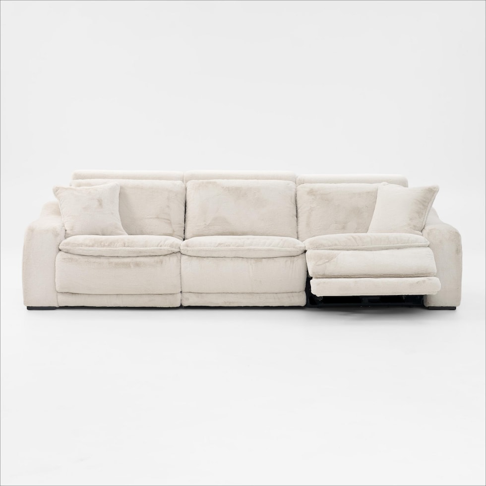 luca reclining white sofa   