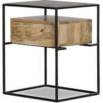 luca black and brown side table   