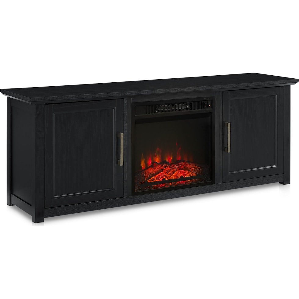 lucas black fireplace tv stand   