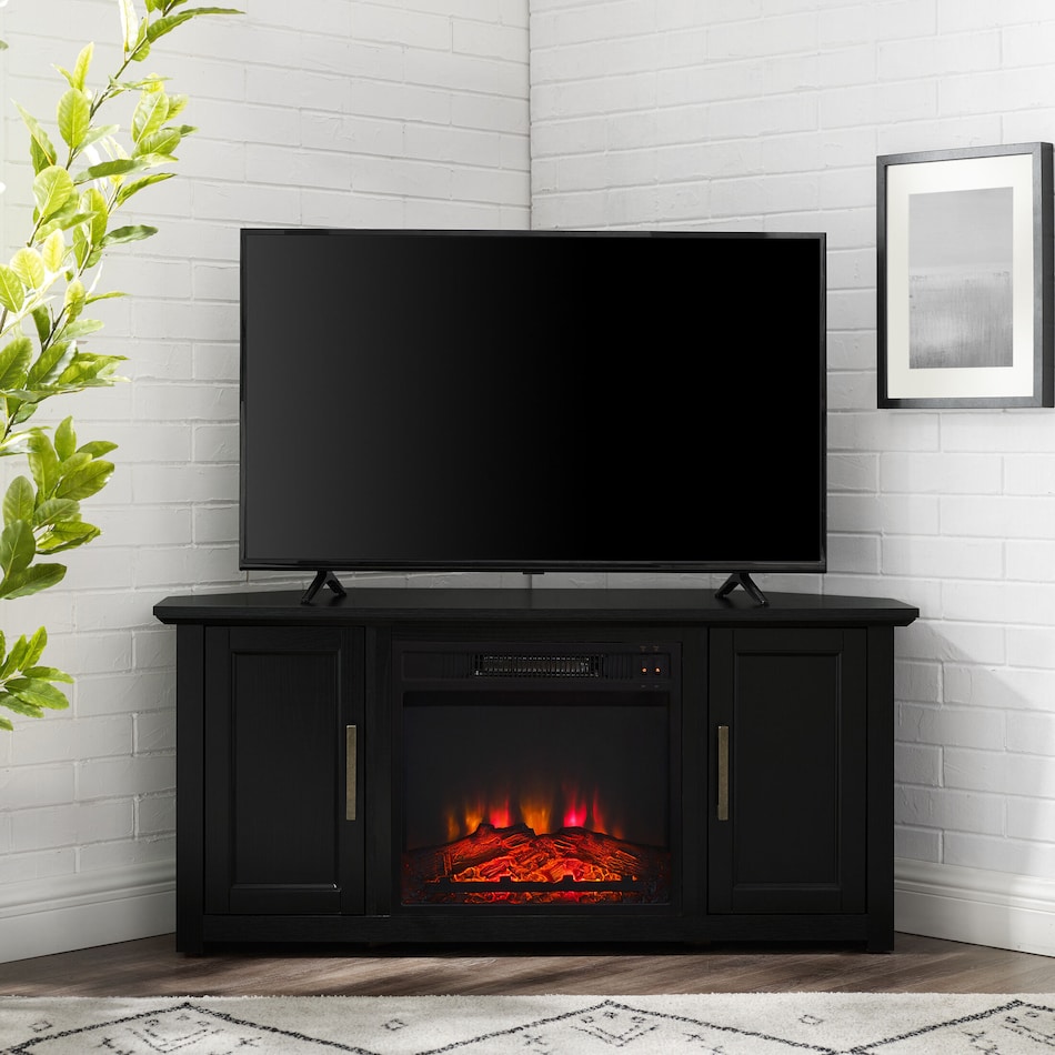 lucas black fireplace tv stand   