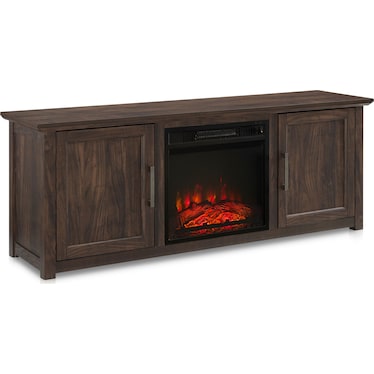 Lucas 58” TV Stand with Fireplace - Dark Walnut