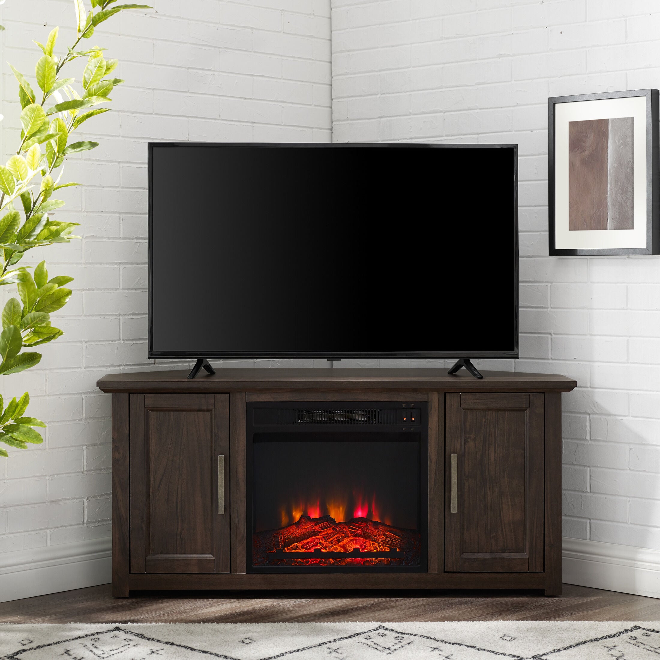 Lucas tv store stand with fireplace