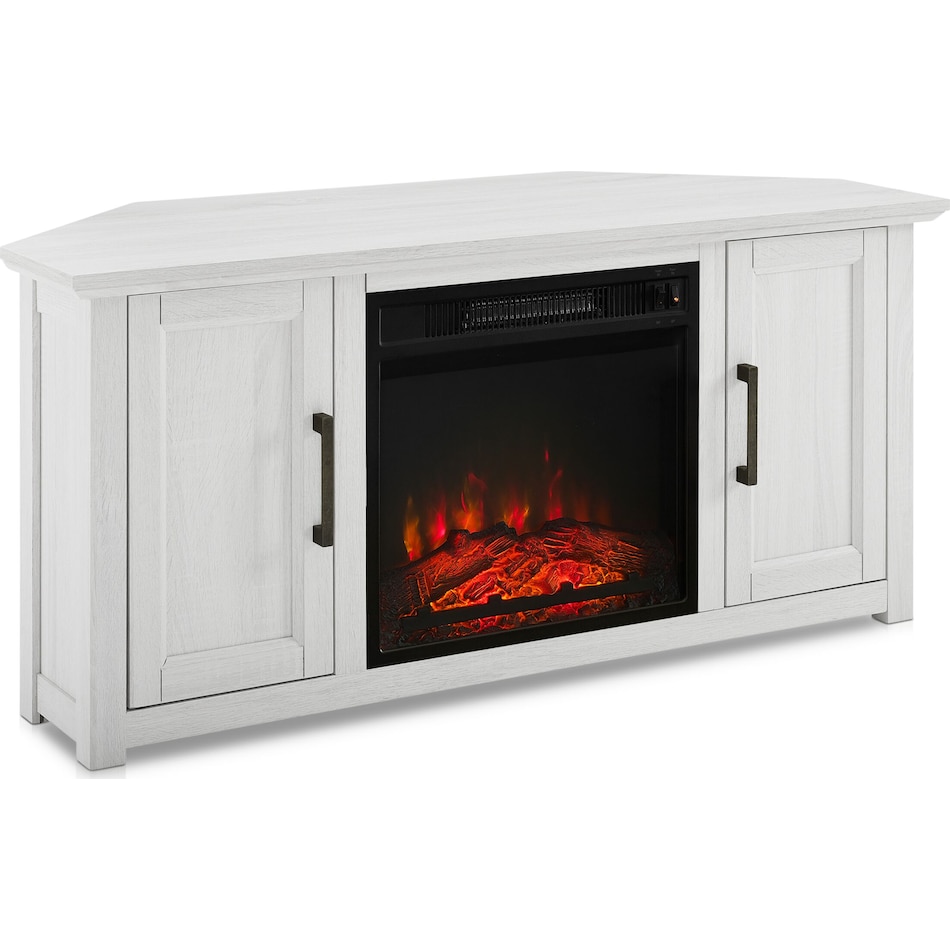lucas white fireplace tv stand   