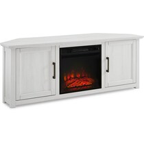 lucas white fireplace tv stand   
