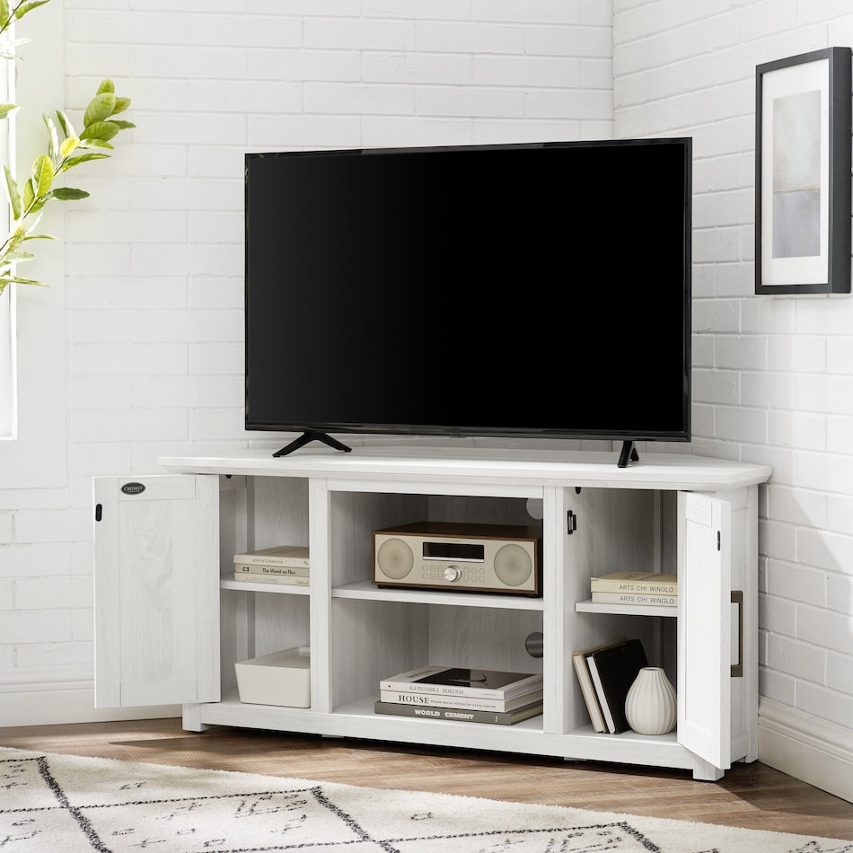 lucas white tv stand   