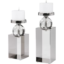 lucian glass candleholders   