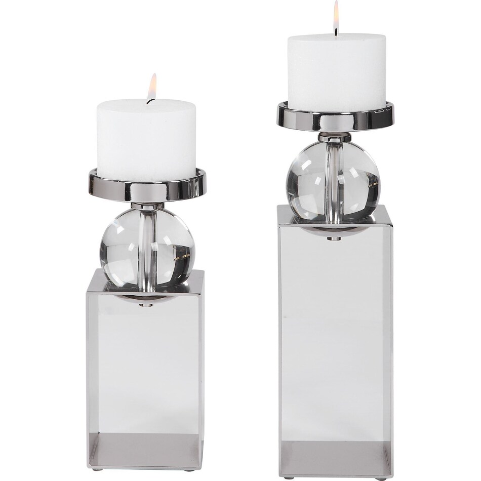 lucian glass candleholders   