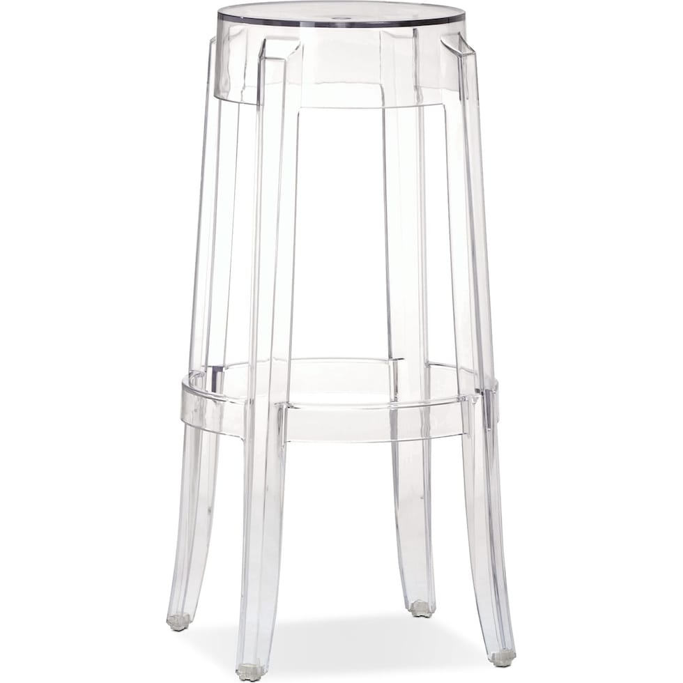 lucid glass bar stool   