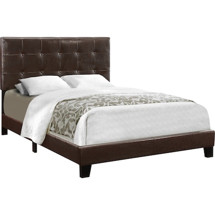 Luella Full Upholstered Bed - Brown Vegan Leather