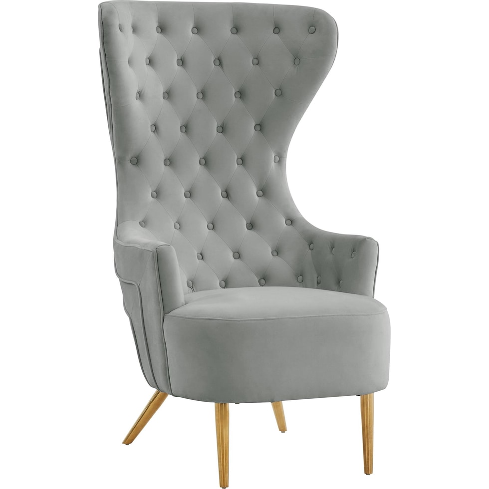 luis gray accent chair   