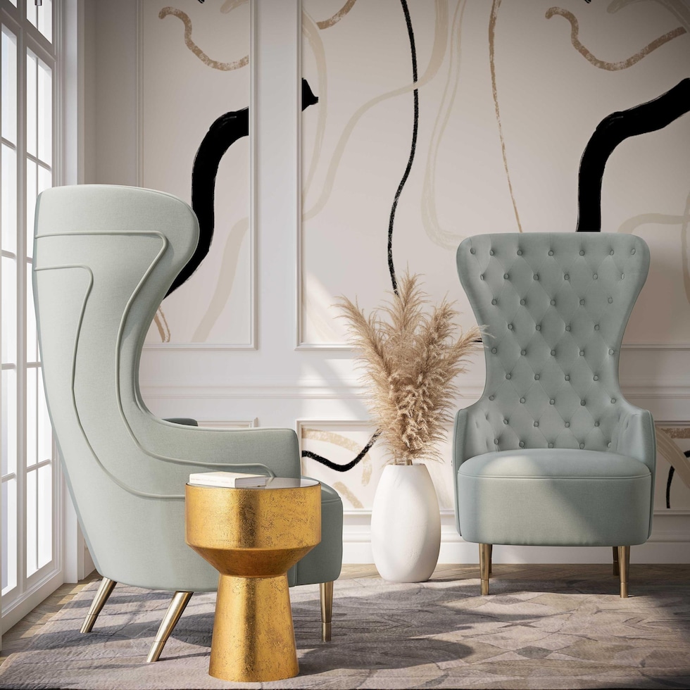 luis gray accent chair   