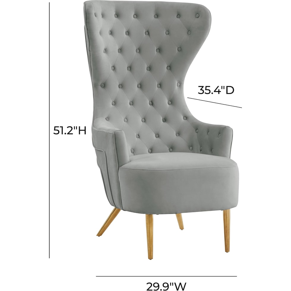 luis gray accent chair   