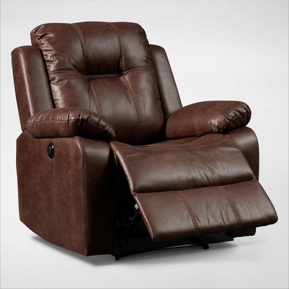 luka dark brown recliner   