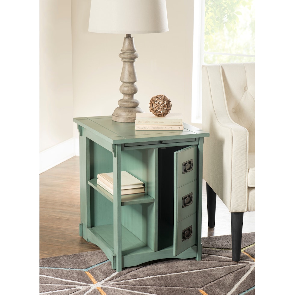 luke blue side table   