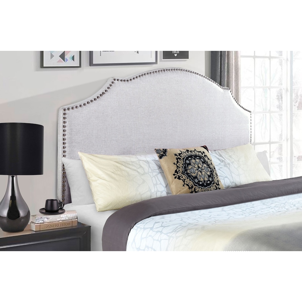 luna gray full queen headboard   