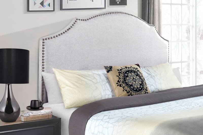 Luna King Upholstered Headboard Light Gray American Signature Furniture