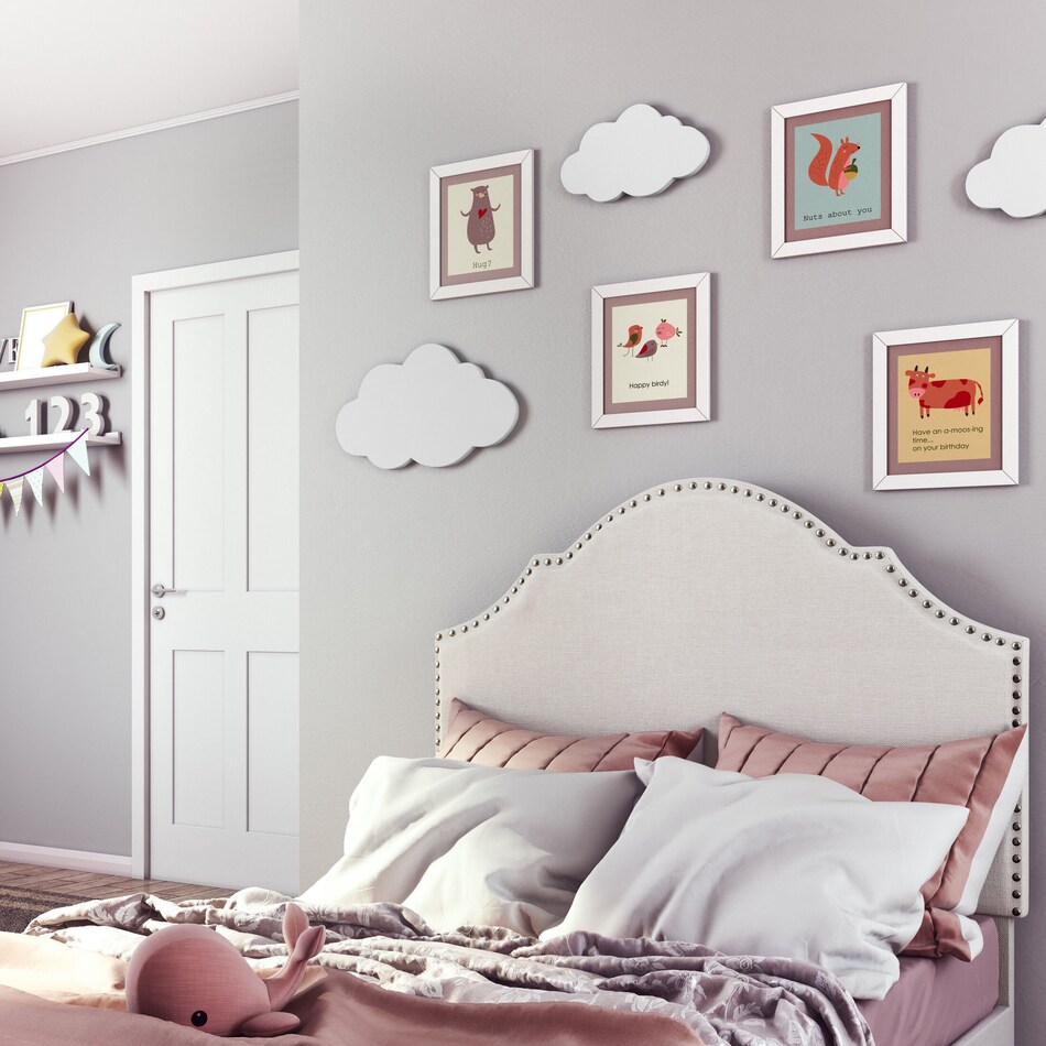 Luna Twin Upholstered Headboard Ivory American Signature Furniture