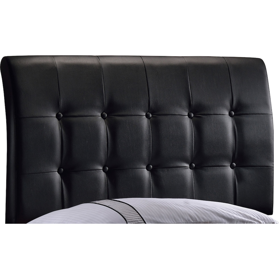 lusso black black full headboard   