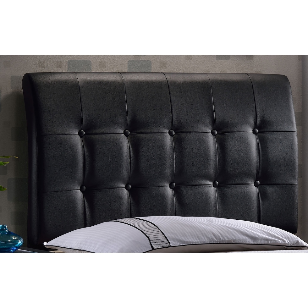 lusso black black full headboard   