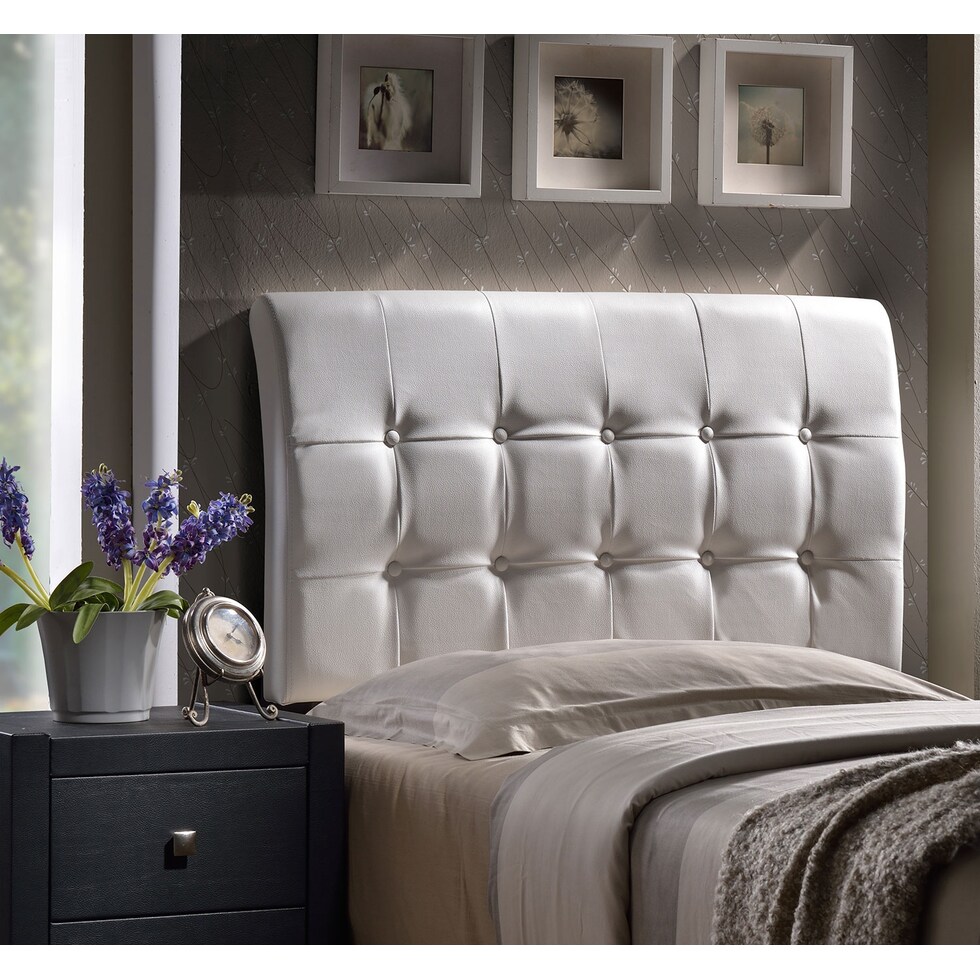 lusso white white full headboard   