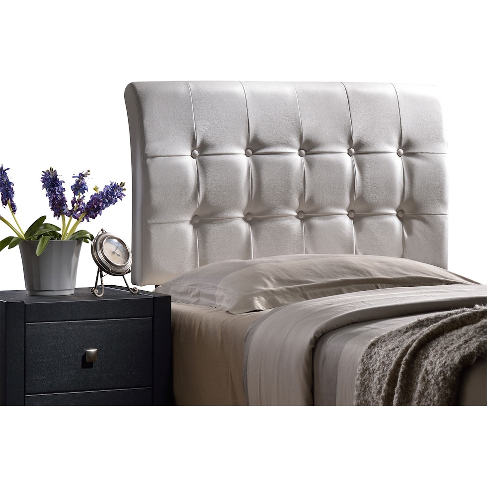 lusso white white queen headboard   