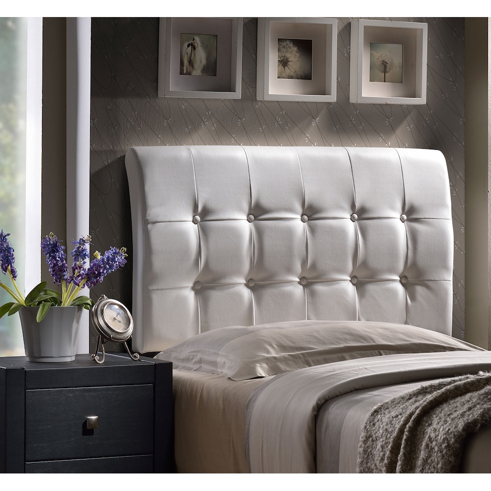 lusso white white queen headboard   