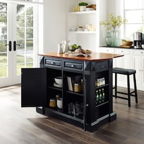 luther black kitchen island set   
