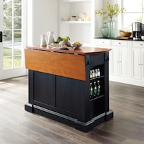 luther black kitchen island   