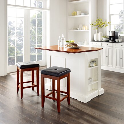 Aadrith 44'' Width Black Kitchen Island Lark Manor Base Finish: White