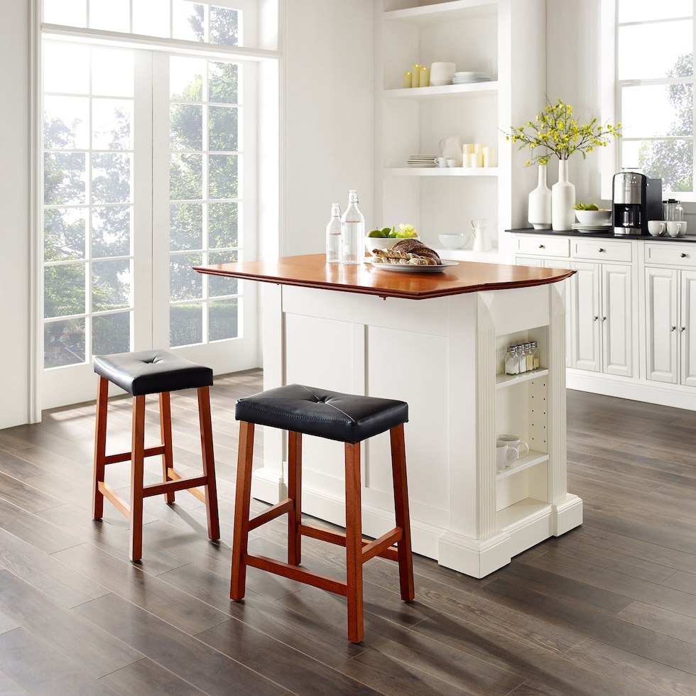 luther white kitchen island   