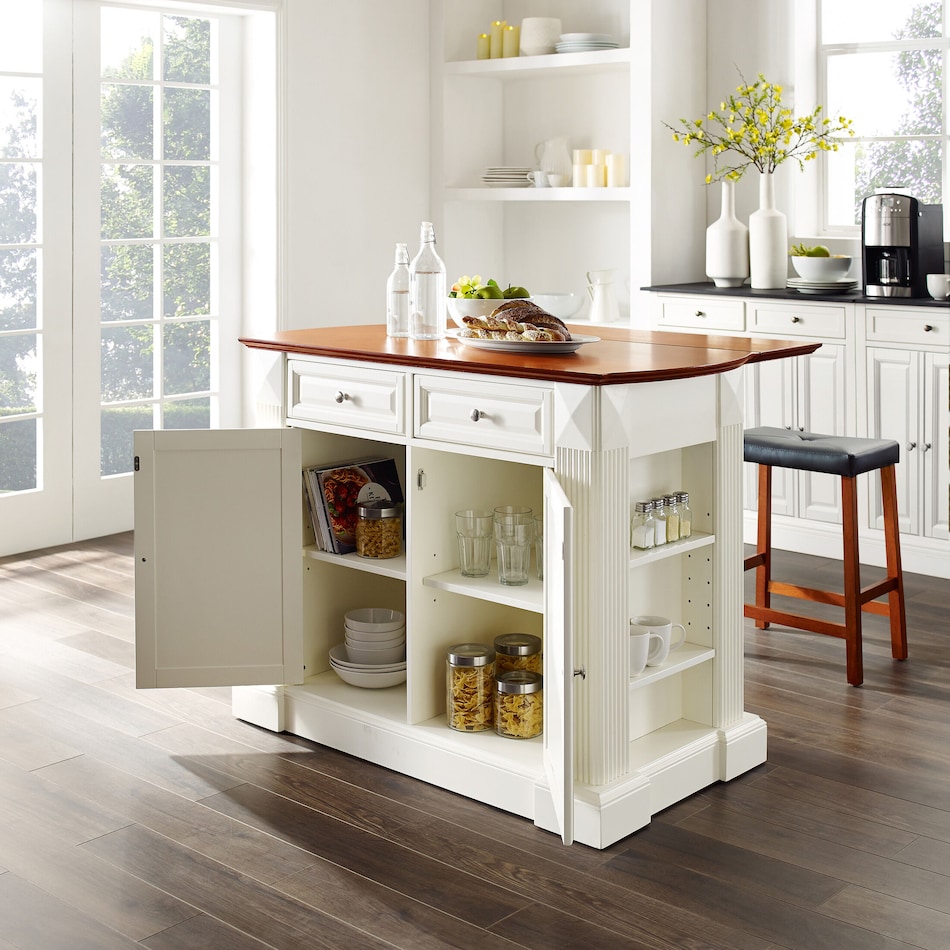 luther white kitchen island   