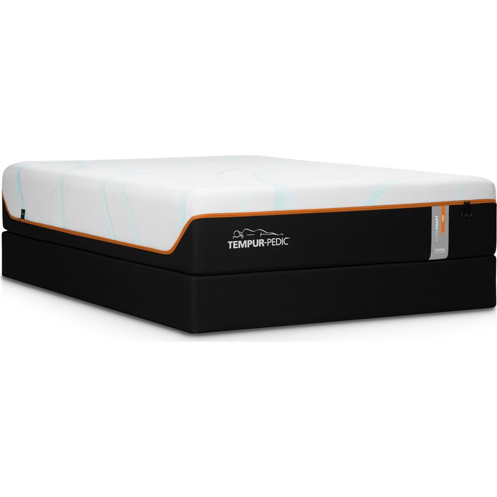 luxe adapt white queen mattress foundation set   
