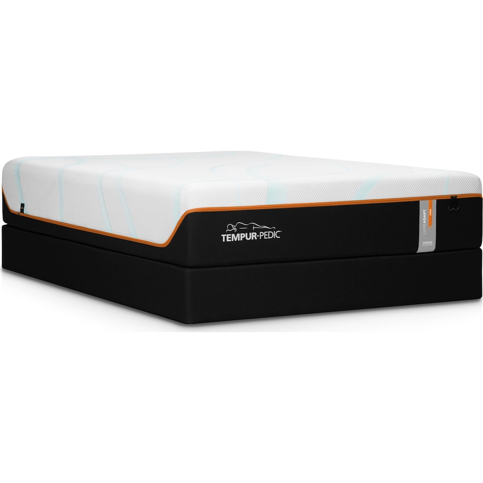 luxe adapt white queen mattress split low profile foundation set   