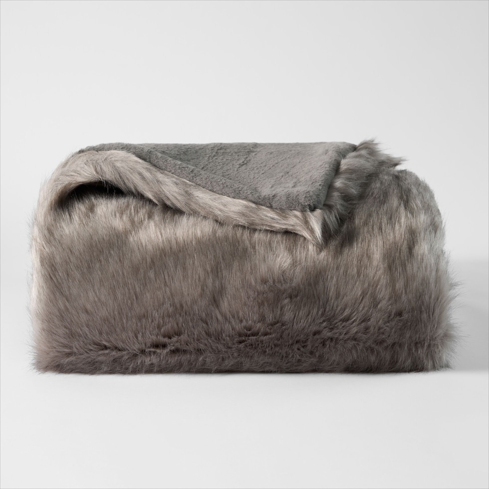 luxe faux throw gray throw blanket   