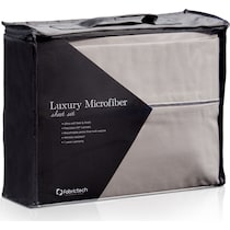 luxe micro gray queen sheet set   