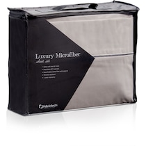 luxe micro gray queen sheet set   