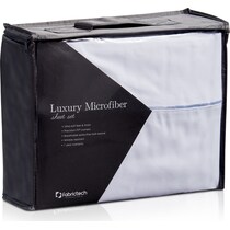 luxe micro white queen sheet set   