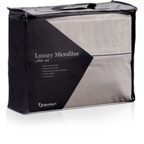 luxe microfiber gray twin sheet set   