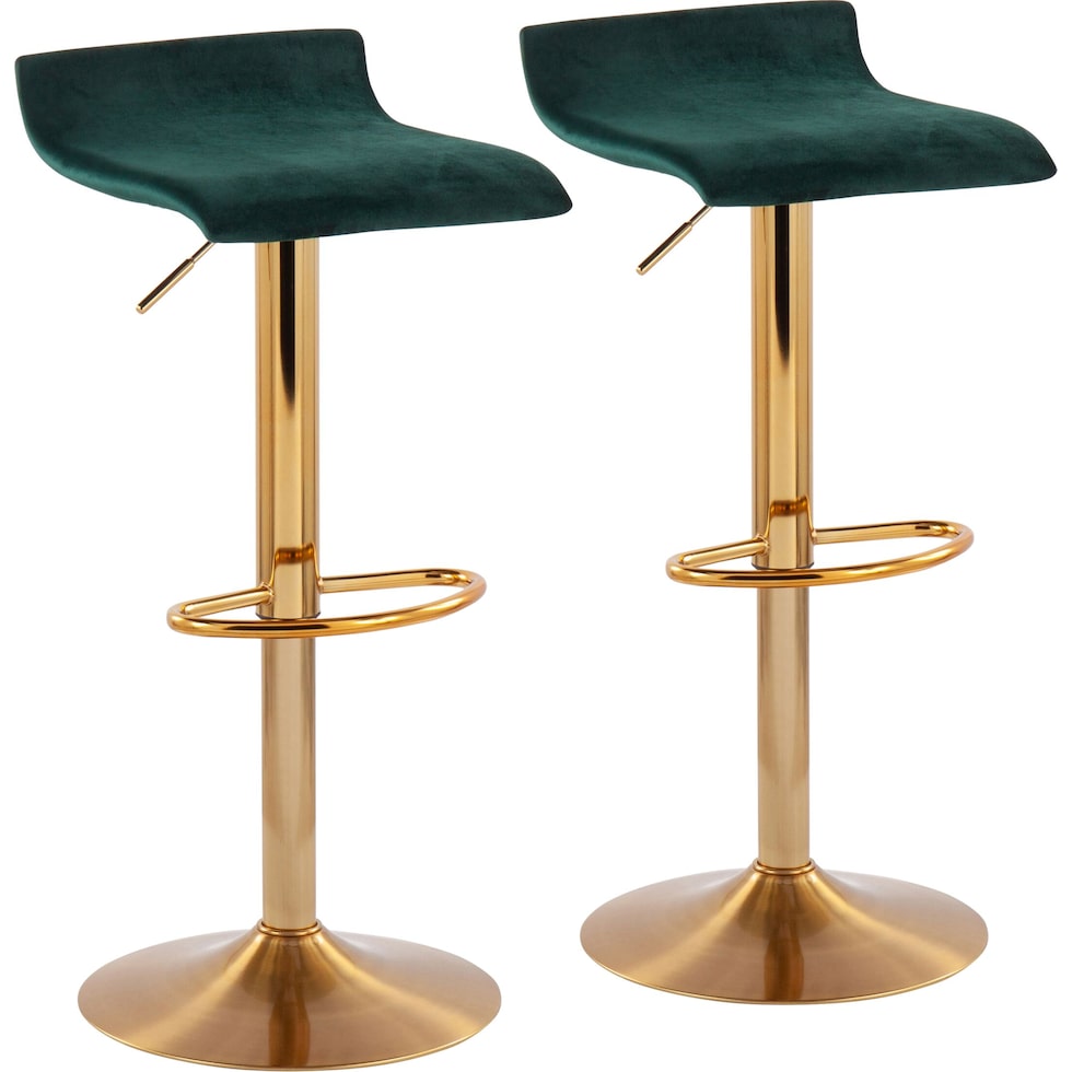 luz gold green bar stool   