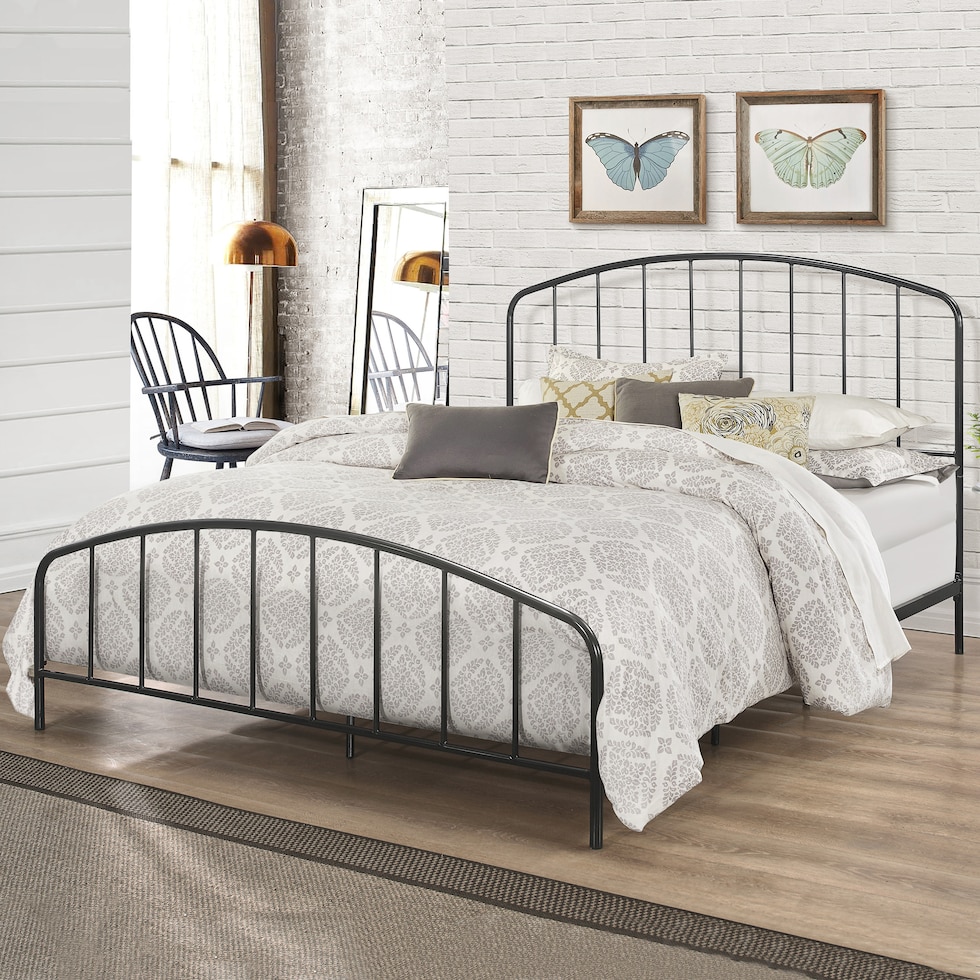 lydia black queen bed   