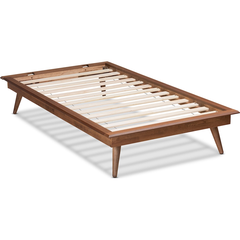 lylah dark brown twin bed frame   