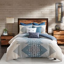 lyndon blue full queen bedding set   