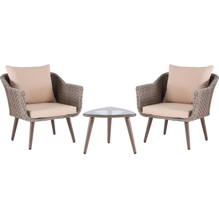 Lynn Haven 3-Piece Outdoor Table and 2 Chairs Set