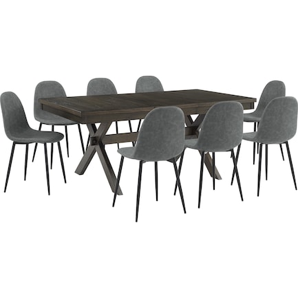Lynn Rectangular Dining Table and 8 Bruno Dining Chairs