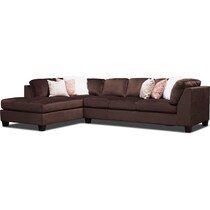 mackenzie dark brown  pc sectional with left facing chaise   