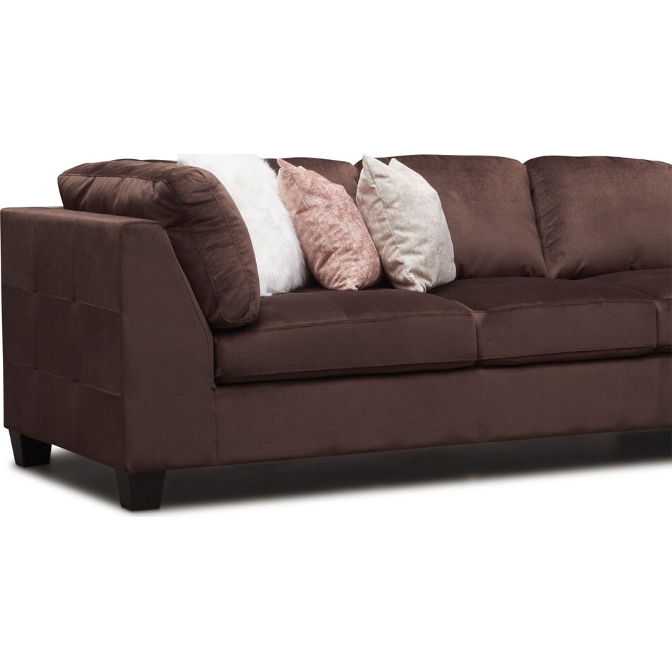mackenzie dark brown  pc sectional with right facing chaise   