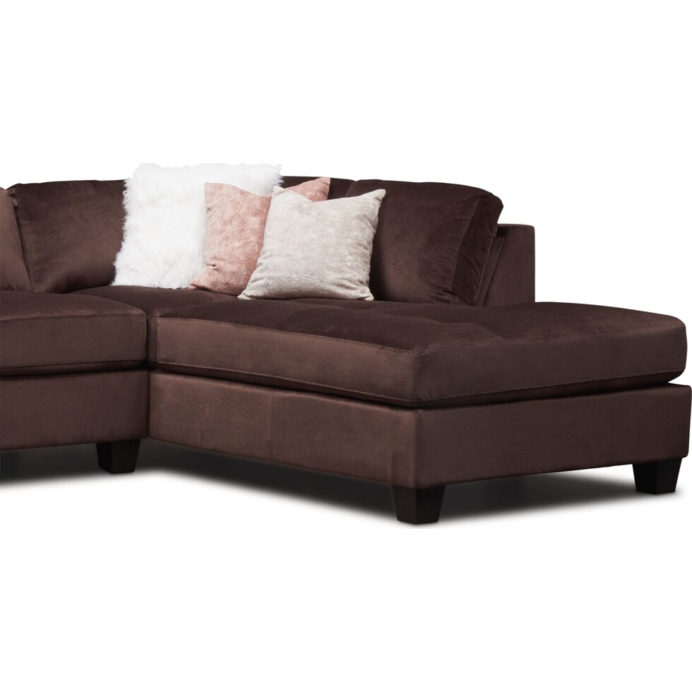 mackenzie dark brown  pc sectional with right facing chaise   