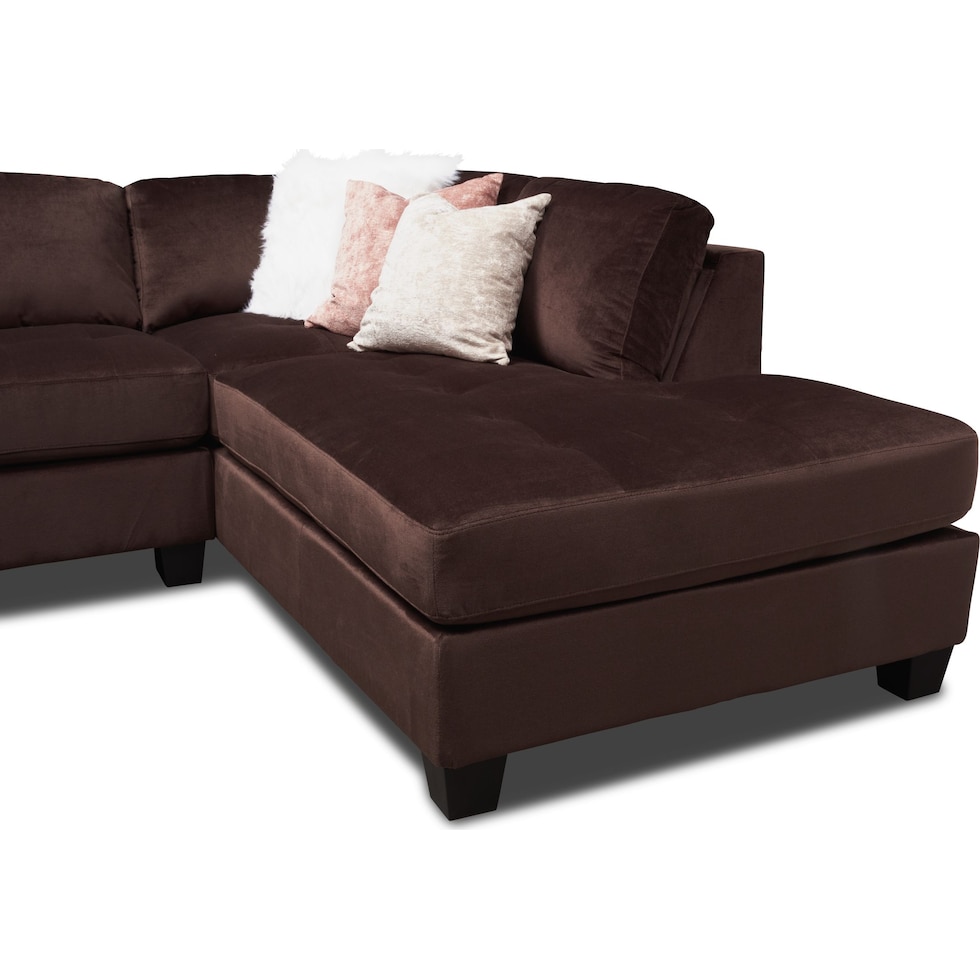 mackenzie dark brown  pc sectional with right facing chaise   