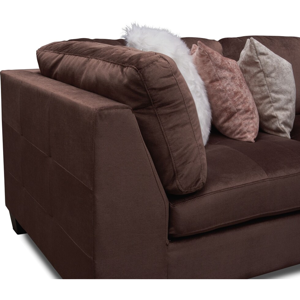 mackenzie dark brown  pc sectional with right facing chaise   